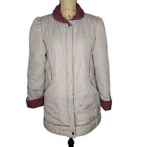 Vintage 80s Quilted Contrast Trim Puffer Coat Mulberry Street